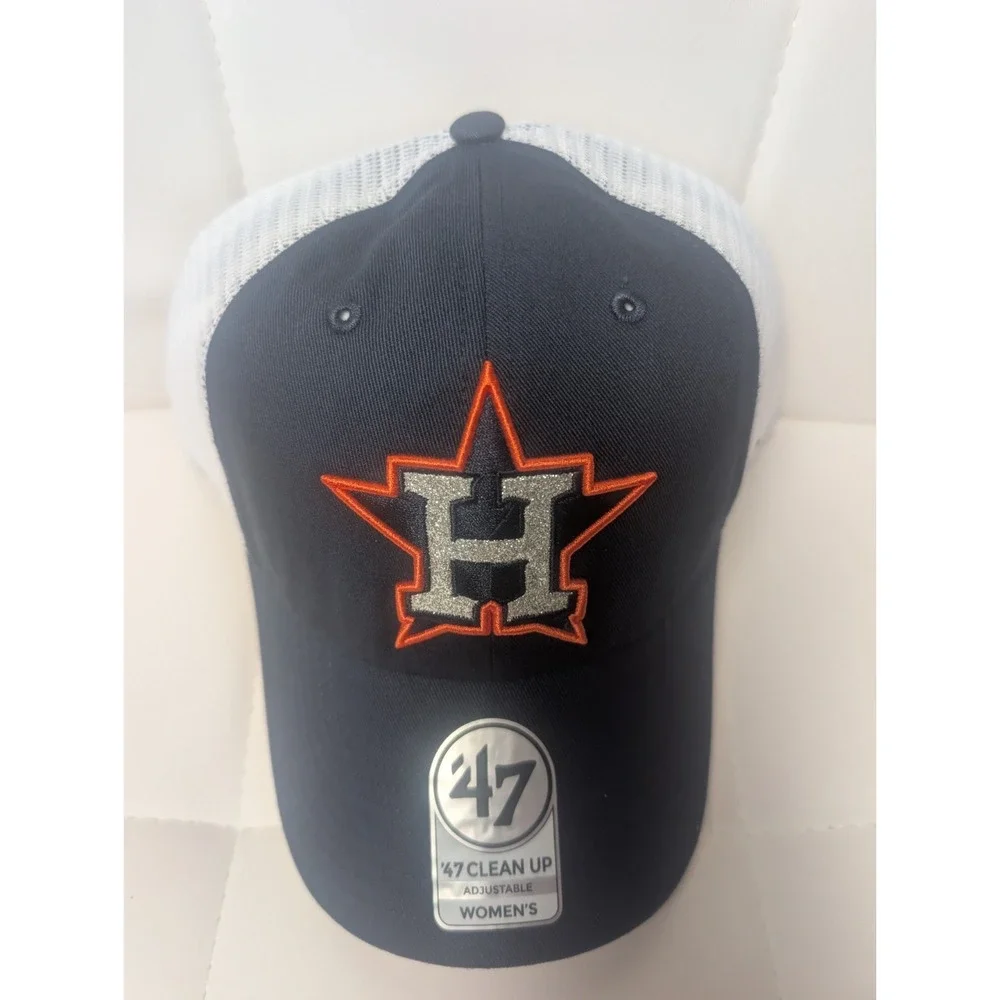 '47 Houston Astros Women's Clean Up Trucker Hat Navy White Mesh Adjustable